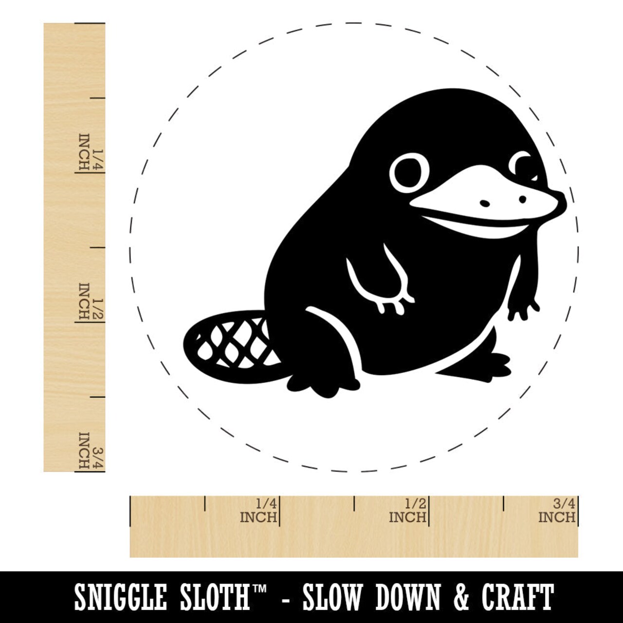 Cute Weird Duck Billed Platypus Rubber Stamp for Stamping Crafting Planners